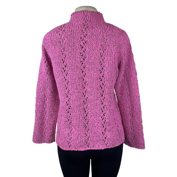 Sigrid Olsen Women’s Pink Textured Knit Pullover Sweater Size M - New - Picture 3 of 8